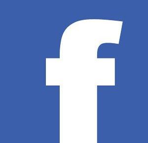 Facebook logo on blue background
